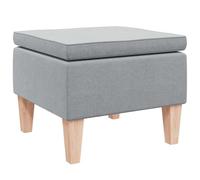 vidaXL Tabouret avec Pieds en Bois Gris Clair Tissu