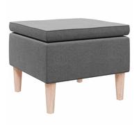 vidaXL Tabouret avec Pieds en Bois Gris foncé Tissu