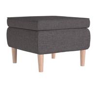 vidaXL Tabouret avec pieds en bois Gris foncé Tissu