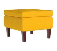 vidaXL Tabouret avec pieds en bois Jaune Velours