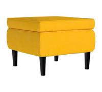 vidaXL Tabouret avec pieds en bois Jaune Velours