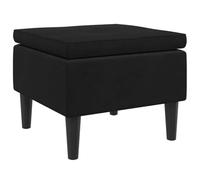 vidaXL Tabouret avec Pieds en Bois Noir Velours