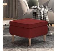 vidaXL Tabouret avec pieds en bois Rouge bordeaux Tissu329449 Rouge G