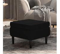 vidaXL Tabouret avec pieds en bois Noir Velours