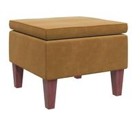 vidaXL Tabouret avec Pieds en Bois Siège Pouf Repose-Pied Tabouret de Canapé Salon Salle de Séjour Chambre à Coucher Intérieur Marron Velours