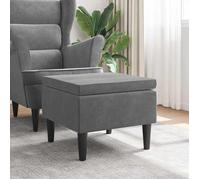 vidaXL Tabouret 329437 – Pieds en bois, velours gris foncé