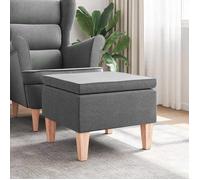 vidaXL Tabouret 329426 avec pieds en bois Siège pouf Repose-pied Tissu Gris foncé