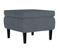 vidaXL Tabouret avec Pieds en Bois Siège Pouf Repose-Pied Tabouret de Canapé Salon Salle de Séjour Chambre à Coucher Intérieur Gris Foncé Velours