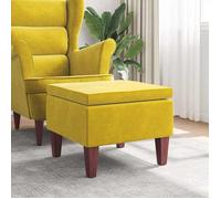 vidaXL Tabouret avec pieds en bois - Jaune