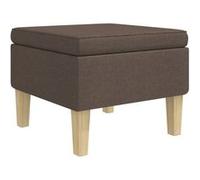 vidaXL Tabouret avec pieds en bois Taupe Tissu Taupe G