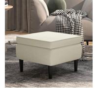 vidaXL Tabouret avec pieds en bois Velours crème 329445