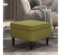 vidaXL Tabouret avec pieds en bois Vert clair Velours329439 Vert G