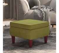vidaXL Tabouret avec pieds en bois Vert clair Velours329460 Vert G