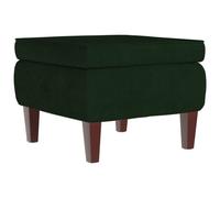 vidaXL Tabouret avec pieds en bois Vert foncé Velours