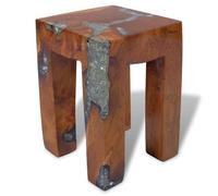 vidaXL Tabouret Bois de Teck Massif et résine