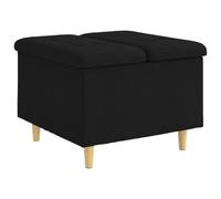 vidaXL Tabouret bouton avec coussin Noir 60 x 60 x 45 cm tissu