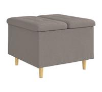 vidaXL Tabouret bouton avec coussin Taupe 60 x 60 x 45 cm tissu