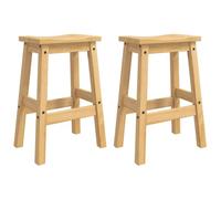 vidaXL Tabouret de Bar 2 pc Cire de Miel 44 x 30 x 63 cm Pin Massif