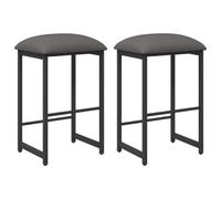 vidaXL Tabouret de Bar 2 pc Gris Clair 40 x 32 x 74 cm, Pouf Rectangulaire, Design Moderne, Siège Réglable, Repose-Pieds Confortable, Cadre Élégant, Meuble Pratique