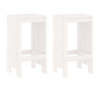 vidaXL Tabourets de bar 2 pcs Blanc 40 x 36 x 75 cm pin massif