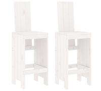 vidaXL Tabouret de bar 2 pcs. Blanc 40x42x120 cm Pin massif