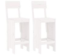 vidaXL Tabouret de bar 2 pcs. Blanc 40x48,5x115,5 cm Pin massif