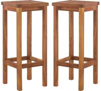 vidaXL Tabourets de bar Lot de 2 Bois massif d'acacia Marron H. 74 cm