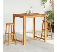 vidaXL Tabourets de bar Lot de 2 Bois d'acacia massif Repose-pieds