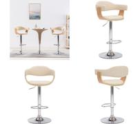 vidaXL Tabouret de bar 2 pcs. en bois courbé crème et simili cuir - tabouret de bar - tabouret de comptoir - tabouret de bar