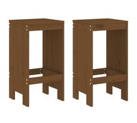 vidaXL Tabouret de bar 2 pcs. Marron miel 40x36x75 cm pin massif