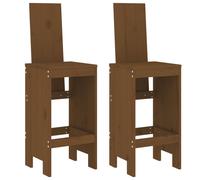 vidaXL Tabouret de bar 2 pcs. Marron miel 40x42x120 cm Pin massif
