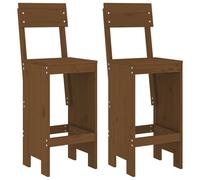 vidaXL Tabouret de bar 2 pcs. Marron miel 40x48,5x115,5 cm Pin massif