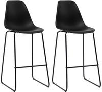 vidaXL Tabouret de bar 2 pcs noir plastique - Chaise de bar - Chaises de bar - Tabouret de comptoir