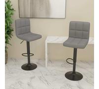 vidaXL Tabouret de bar 2 pcs. Tissu gris clair - tabouret de bar - tabouret de comptoir - tabouret de comptoir - chaise de bar