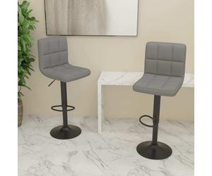 vidaXL Tabouret de bar 2 pcs. Tissu gris clair - tabouret de bar - tabouret de comptoir - tabouret de comptoir - chaise de bar