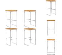 vidaXL Tabouret de bar 4 pcs. Acacia massif et acier inoxydable - Chaises de jardin