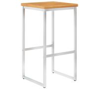 vidaXL Tabouret de bar 4 pcs. Bois massif acacia et acier inoxydable