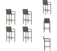 vidaXL Tabouret de bar 4 pcs. Gris Poly Rotin - Chaises de jardin