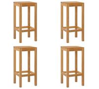 vidaXL Tabourets de bar, lot de 4, bois massif de teck naturel
