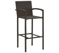 vidaXL Tabouret de bar 4 pcs rotin poly marron