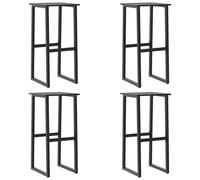 vidaXL Tabouret de bar 4 pièces noir 38x38x80 cm Acier revêtu par poudre