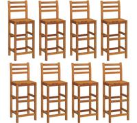 vidaXL Tabourets de bar - Lot de 8 - Bois massif acacia