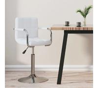 vidaXL Tabouret de bar - Blanc Similicuir