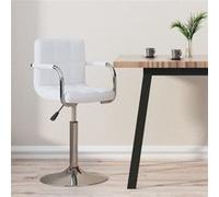 vidaXL Tabouret de bar - Blanc Similicuir