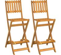 vidaXL Tabouret de bar de jardin 2 pcs. Pliable Bois massif Acacia