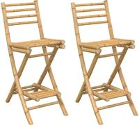 vidaXL Tabouret de bar d'extérieur avec repose-pieds 2 pcs. Pliable Bambou