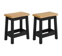 vidaXL Tabouret de Bar EKAI 2 pcs Noir 40 x 29 x 45,5 cm, Salle à Manger, Table rectangulaire, Tabouret Bar Industriel, siège Haut Moderne, Bois Rustique, déco contemporaine