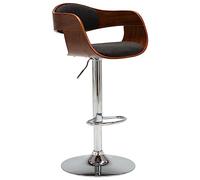 vidaXL Tabouret de bar Chaise de bistro Gris Tissu Bois courbé
