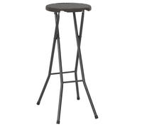 vidaXL Tabouret de bar pliable 2 pcs. HDPE et acier brun aspect rotin