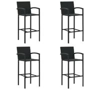 vidaXL Tabouret de bar Résine Tressée Noir